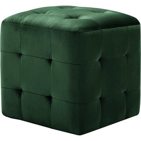 Maison Exclusive - 2 pcs Tables de chevet Vert 30x30x30 cm Tissu velours (1/5)