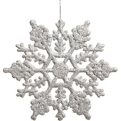 Ensemble de 12 décorations de Noël à suspendre en forme de flocons de neige (argentés) (1/5)
