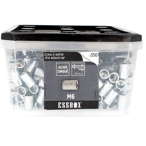 ESSBOX de 550 Ecrous Aveugles Crantés T.Reduite M6 Acier (1/2)
