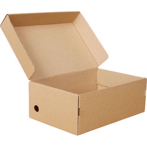 Boîte à chaussures pliable en carton ondulé, emballage express coquille, rangement robuste pour envoi colis, lot de 5, brun naturel