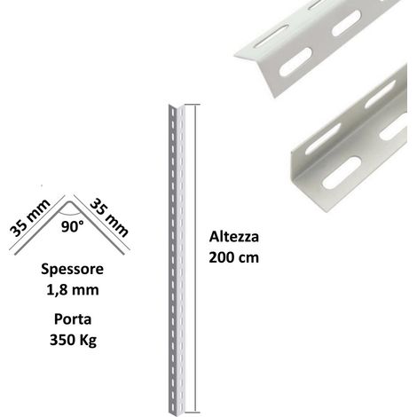 SCAFFALATURA in metallo COMPONIBILE varie misure e portate tipo pesante con rinforzo - Componente: Montante Altezza cm 200