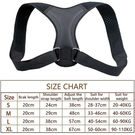 Ceinture de soutien orthopédique, correcteur de posture dorsal réglable, pour la clavicule, la colonne vertébrale, le dos, les épaules et les lombaires, pour hommes et femmes - type J-01 (XL) (1/5)