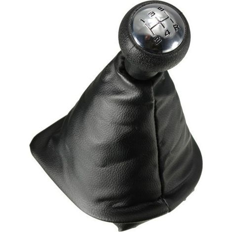 pomo de palanca de cambios, 5 velocidades, embellecedor cromado, acabado negro, para Peugeot 307 207 406 (1/5)