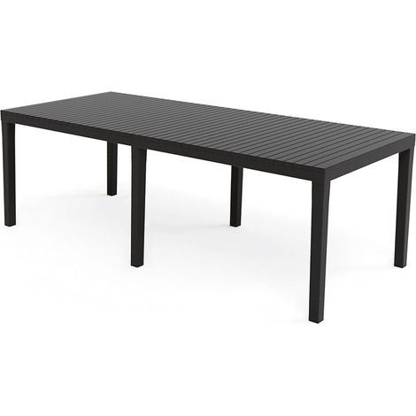 Mesa extensible indo color antracita para exterior 90 x 150 - 220 x 72 cm