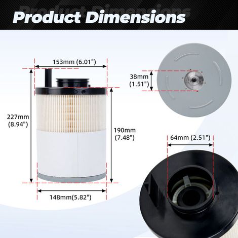 Filtre à carburant/séparateur eau/carburant pour moteur de camion PF46145 FS20083, beige, unité simple. Ce séparateur eau/carburant élimine les impuretés et l'humidité.