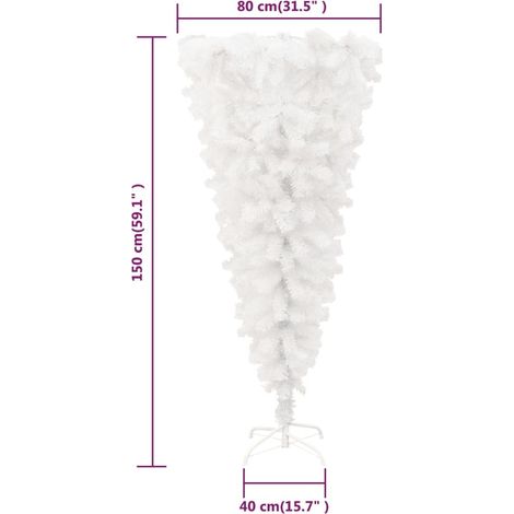 Sapin de Noël Artificiel Blanc Inversé 150 cm : Une Décoration originale pour Noël (1/5)