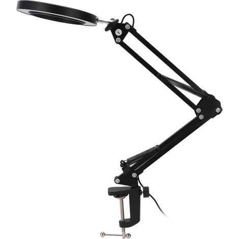LED-Schreibtischlampe mit 5-facher Vergrößerung, einstellbarer Helligkeit, flexibler Klemme, Werkstattbeleuchtung für industrielle Reparaturen und Präzisionsarbeiten. (1/5)