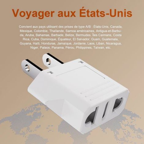 Adaptateur Prise Usa Type A, Lot De 4[S41] (1/5)
