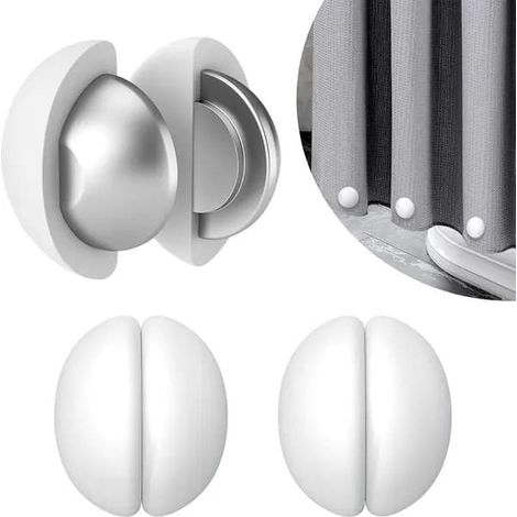 Poids magnétiques pour rideau de douche, revêtement en silicone antirouille, aimant puissant, blanc (1/5)