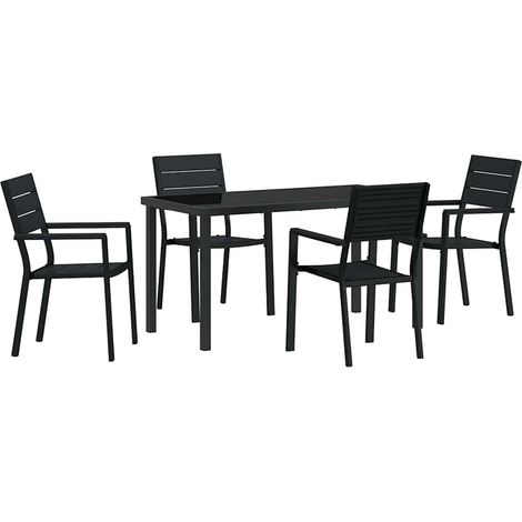 Maison Exclusive - Conjunto de Comedor de Jardín 5 uds. Negro (1/5)