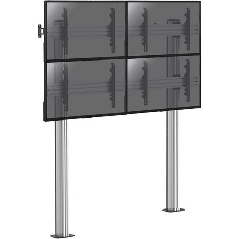 Support sur pieds mur d'images pour 4 écrans TV 45''-55'' - Hauteur 240cm - A visser (1/3)