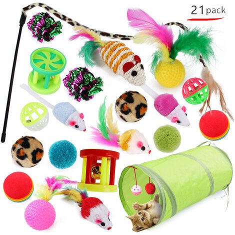 Aiperq Cat Toys, Cat Toys, Cat and Kitten Toys, 21 Pieces (Image style will be sent randomly) (1/4)
