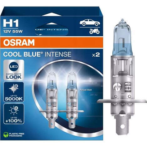 2x H1 OSRAM Azul Frío Intenso 5000K LED Look Blanco Extra 55W