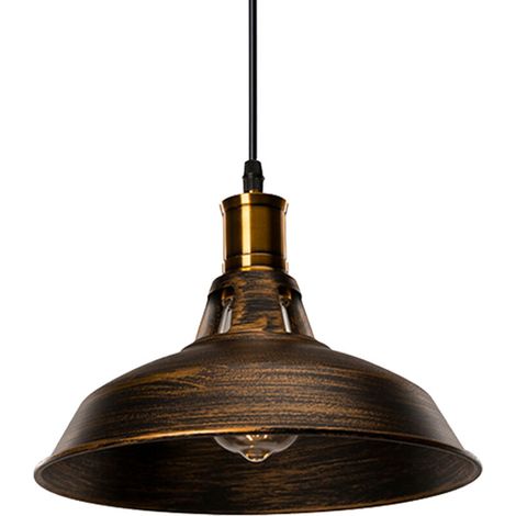 Lampe Suspension Vintage Ø30cm Noir, Retro Lustre Plafonniers Luminaire Industrielle forme Ressort, Lampe Cuisine Salon Salle à manger Chambre(sans ampoule) - Noir BLOW (1/5)