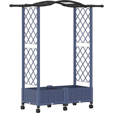 Maison Exclusive - Hochbeet mit Rankgitter und Dach Grau 124 x 40 (1/5)