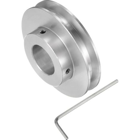 Poulie Courroie Trapézoïdale - 1 Pièce - Alliage Aluminium - Alésage 20mm pour Transmission - Industrie et Agriculture - Diamètre 60mm (1/4)