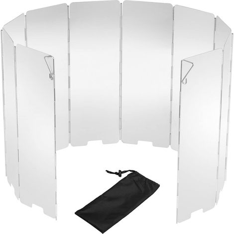 Paravent portable pliable à 10 panneaux, pare-vent léger en aluminium pour cuisson extérieure (1/5)