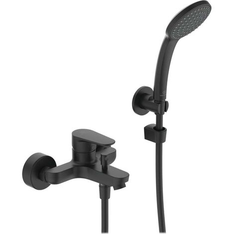 Ideal Standard Cerafine O - Badewannen-Wand-Armatur mit Zubehör, schwarz BC706XG