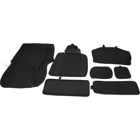 Housse de siège de voiture en cuir entièrement enveloppé, confort amélioré, protection respirante pour la plupart des véhicules, Style Standard noir (1/2)