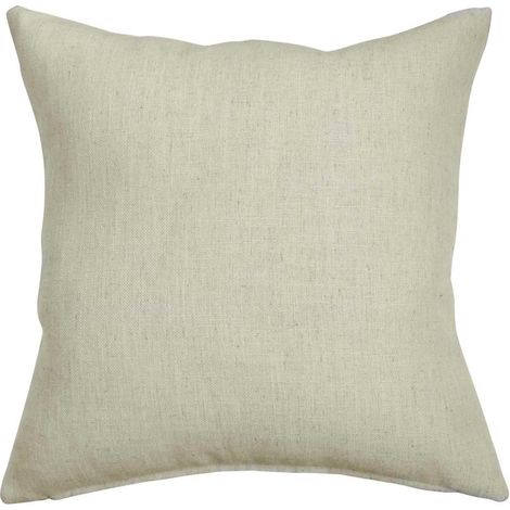 HOMESCAPES Cream Linen Cushion Cover