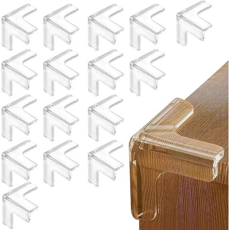 Protections d'angle de table pour bébé, paquet de 16, souples et durables, adaptées aux berceaux, cheminées, tables et coins de table.