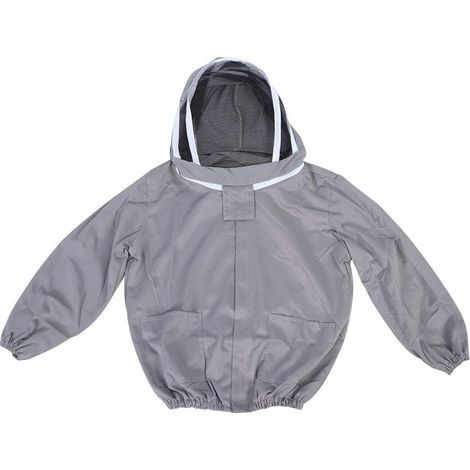 Imkerjacke – mit doppeltem Reißverschluss und Moskitonetz – grau – Mückenschutz – für Outdoor-Angeln (1/5)