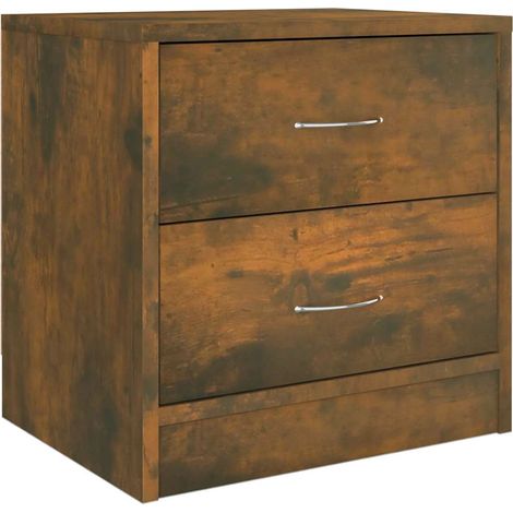 Comodino Rovere Fumo 40x30x40 cm in Legno Ingegnerizzato vidaXL