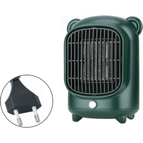 Chauffage d'espace électrique portable 500 W avec thermostat, petit radiateur en céramique de bureau-vert (1/4)