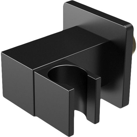 Soporte alcachofa negro mate de pared cuadrado con rosca de Valaz (1/2)