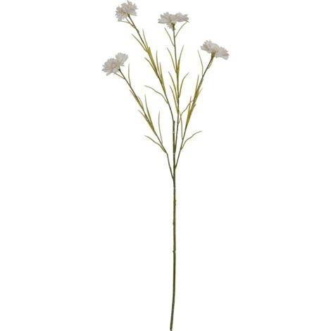 Cornflower Stem Artificial Flower - Plastic - L20 x W20 x H77 cm - White