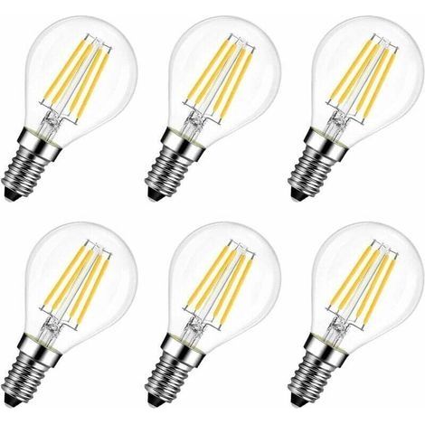 Lot de 6 Ampoules LED E14 6W 2700K - Remplace 60W, Style de Filament de Lampe Rustique (Blanc Chaud) (1/5)