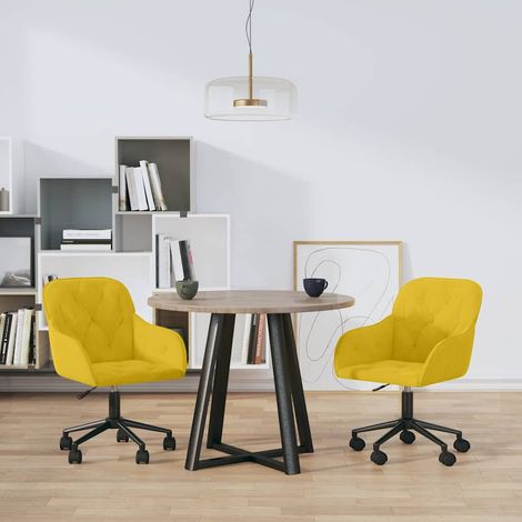 Chaises pivotantes à manger lot de 2 Jaune Velours (1/5)