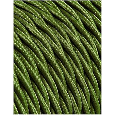Câble textile tressé 2x0,75mm c-18 vert soie 5m (1/2)