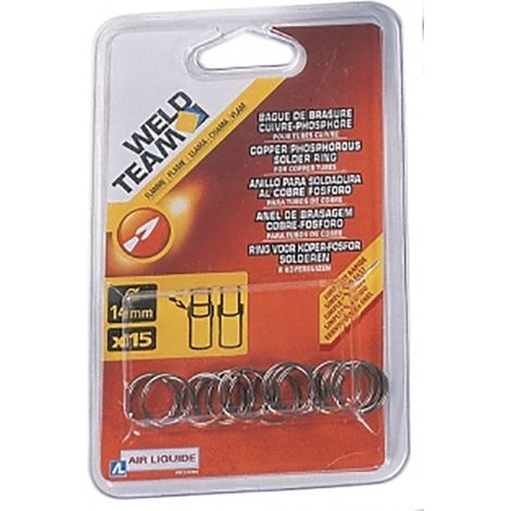 Lincoln Electric – Bague cuivre-phosphore Ø12 mm pour brasage tubes cuivre – Assemblage canalisations eau chaude/froide – Soudure sans décapant