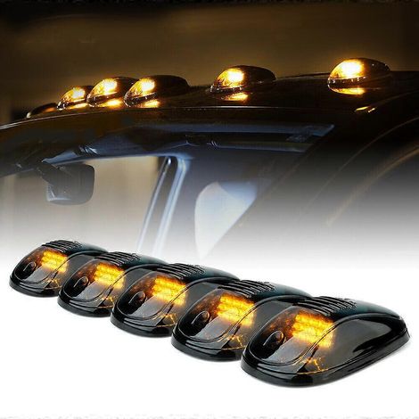 Lot de 5 feux de gabarit de toit à LED ambrées pour Ford, Jeep, Dodge, camion et SUV (1/5)