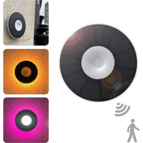 Lumiere Solaire Exterieur, 88 LED Lampe Solaire Exterieur Detecteur de Mouvement, Rond IP68 Eclairage Exterieur Solaire, Lumière de Jardin pour Clôture Terrasse