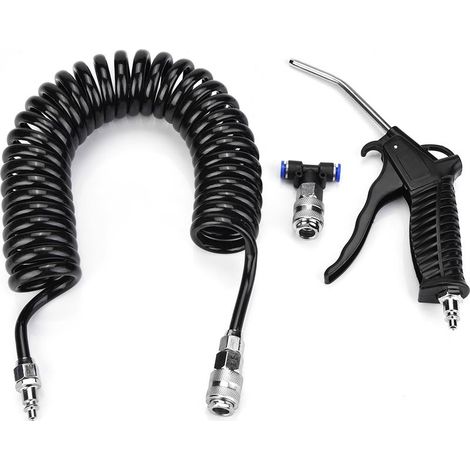 Pistolet de Compresseur d'air, Black Air DusterKiT Soufflage d'air Pneumatique Puissant pour Le Nettoyage des Machines, Voiture Domestique, Accessoires de Compresseur d'air. (1/5)