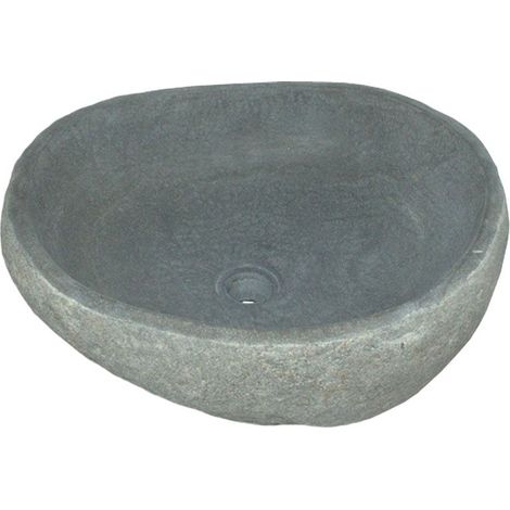 Vasque à poser salle de bain pierre naturelle BAIN 40 à 49 cm - 49x45x15 cm - Kayu Meuble (1/5)