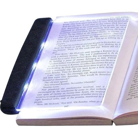 Lampe de lecture LED - Lampe de lecture sans fil - Lampe marque-page pour chambre - Marque-pages pour lampe de lecture - Lampe de livre - Éclairage de page - Noir