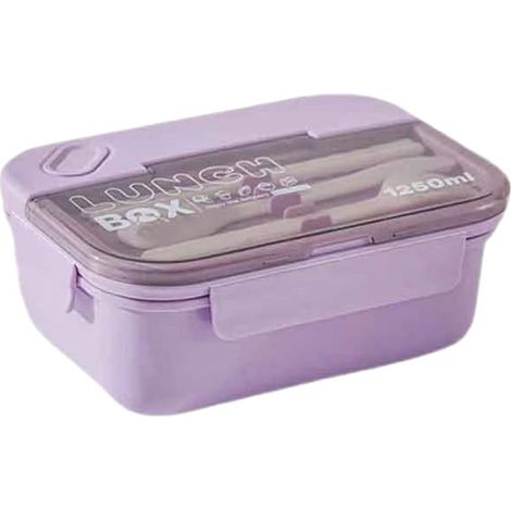 Boîte à lunch Bento 1250 ml Boîte à lunch pour enfants/adultes avec couverts et 3 compartiments étanches Boîte à lunch micro-ondes pour les pique-niques et le travail scolaire (1/5)