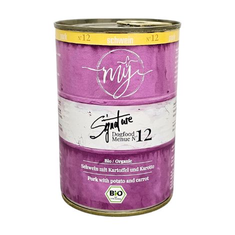 Maiale biologico 73% con patate e carote 410g per cani  allergie  intolleranze alimentari  My Signature (1/2)