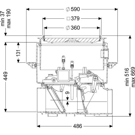 Kessel Staufix FKA anti-retour automatique 84000X DN 100-200, sans raccordement entrée/sortie, couvercle carrelé