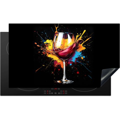 PROTEZIONE PER PIANO COTTURA A INDUZIONE Vino - Bicchiere - Graffiti - Bevanda - Rosso - Vernice 90x52 (1/5)