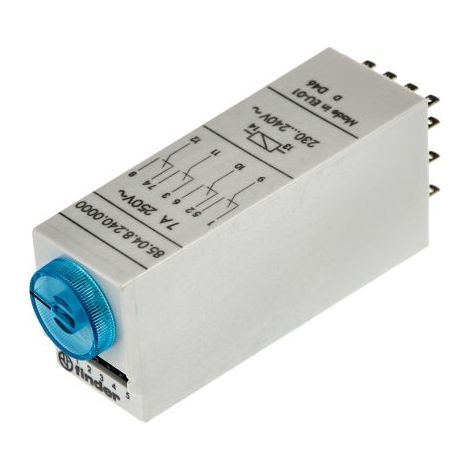 Relais temporisé Finder 85 Series, 230V c.a., Enfichable, 4 contacts ( Prix pour 1 ) (1/4)
