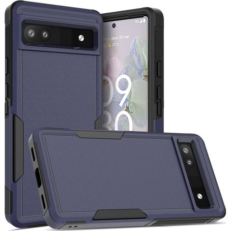 Custodia Defender per Google Pixel 6A – Robusta custodia monoblocco, antipolvere, antiurto e antiscivolo, di colore blu. (1/2)