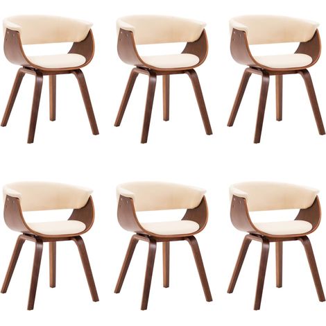 Maison Exclusive - Sedie da Pranzo 6 pz Crema in Legno Piegato e Similpelle