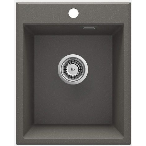 Lavello cucina in granito con 1 vasca 40x50 cm antracite metallizzato - Lyra