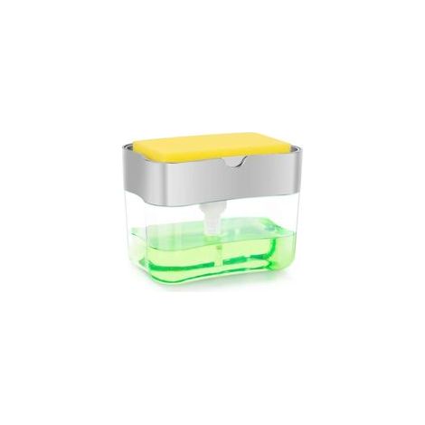 Dispenser di sapone, porta spugna per lavello, dispenser di detersivo per piatti, dispenser di sapone per utensili da cucina (con stoppino) - Crezuo