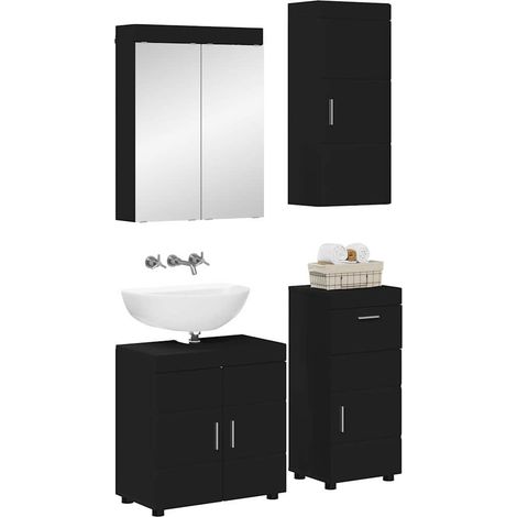 Maison Exclusive - Badezimmermöbel-Set TULUM 4 pcs Schwarz 60 x 3