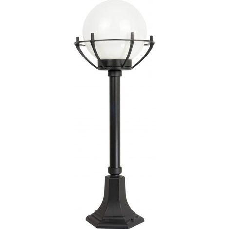 Stehende Gartenlampe 72 cm Kugel weiß oder geräuchert 25 cm 1xE27 schwarz IP43 SU-MA Kule K 5002/3/KPO (1/5)